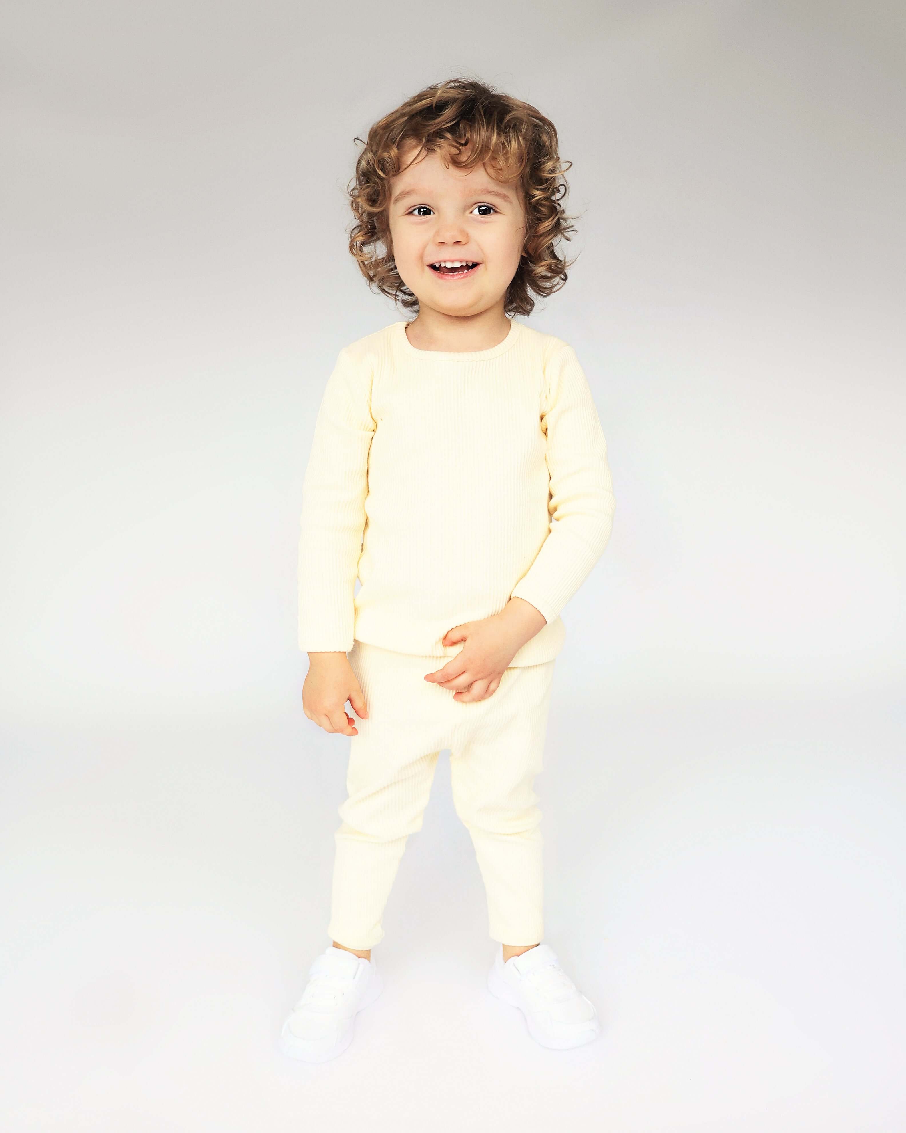 Apricot Kids Ribbed Lounge Set Unisex Pyjama